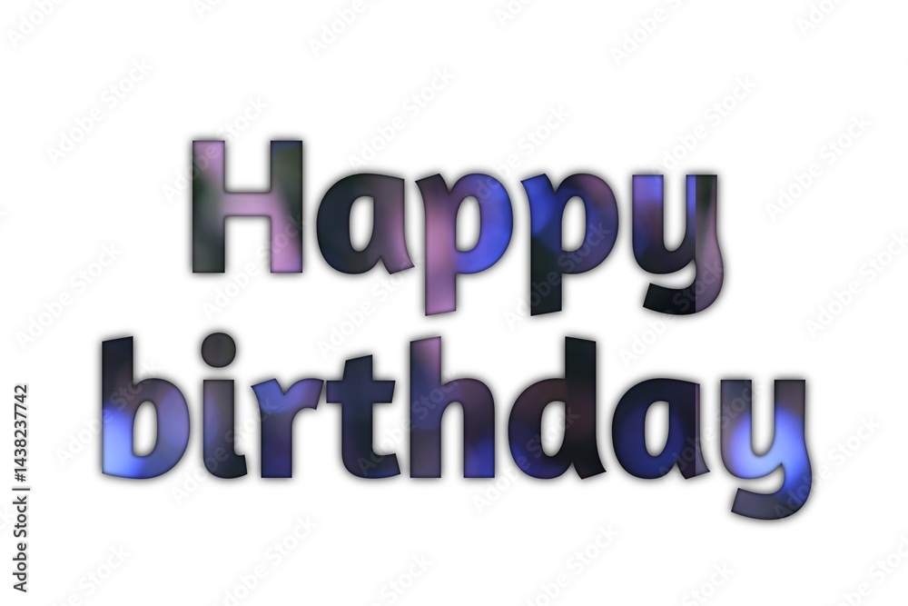 Greeting Happy birthday with black purple gradient color for special day Greeting Happy birthday with black purple gradient color for special day