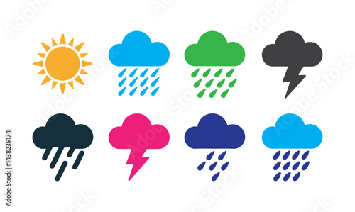 Silhouette vector style weather icons