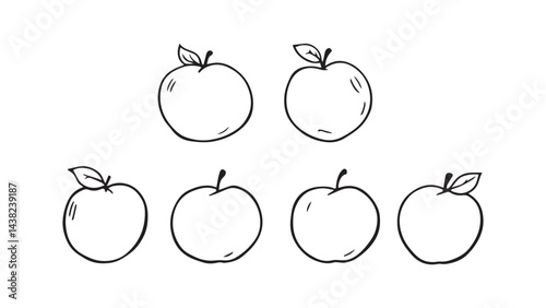 Peach set line art