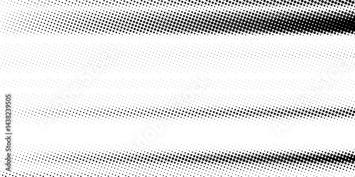 Set of halftone dots gradient pattern texture isolated on white background. Straight dotted spots using halftone circle dot raster texture. Vector blot half tone collection.
