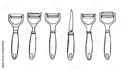 Peeler set line art