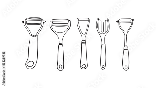 Peeler set line art