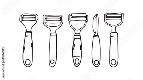 Peeler set line art