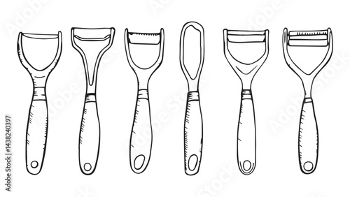 Peeler set line art