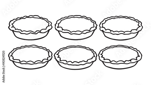 Pie dish set line art