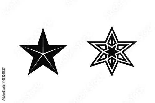 Wallpaper Mural Two Star Icon Designs In Black And White For Graphic Resources Torontodigital.ca