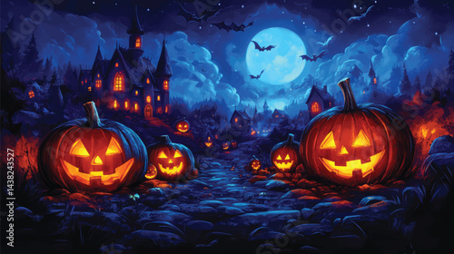  Jack-o’-Lantern Faces in the Darkness.