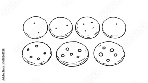 Pizza stone set line art
