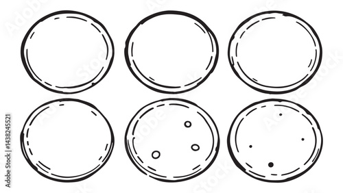 Pizza stone set line art