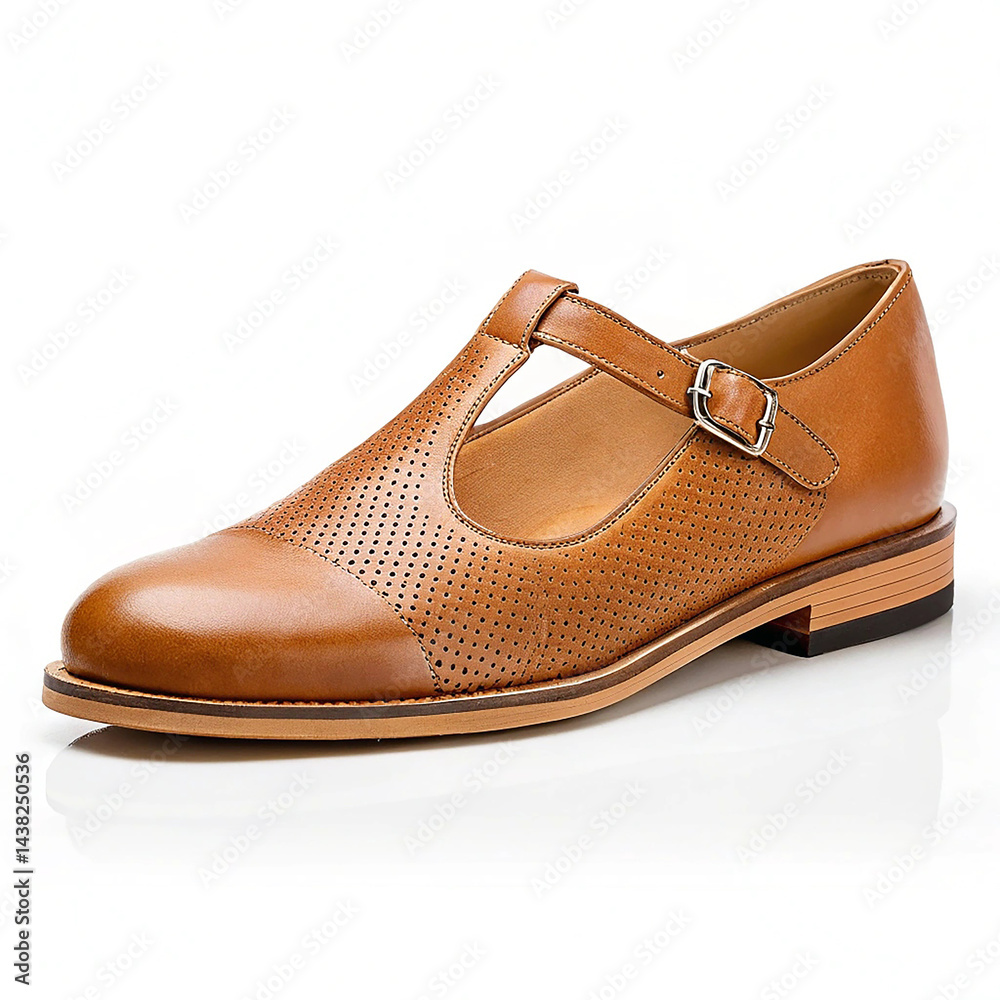 Fototapeta premium T-strap shoe isolated on white background