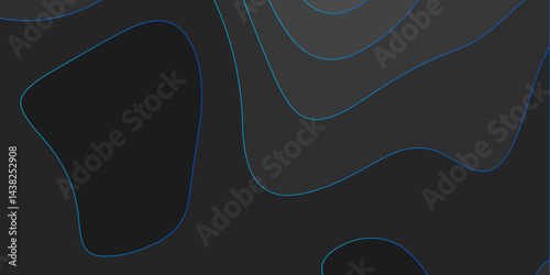 Abstract topographic contours map background, wave paper curved reliefs abstract background. geographic line map Modern design with black with topographic wavy pattern design. vector.