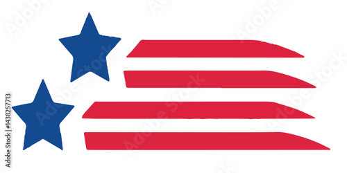 Distorted abstract american flag with stars and stripes design element vector
