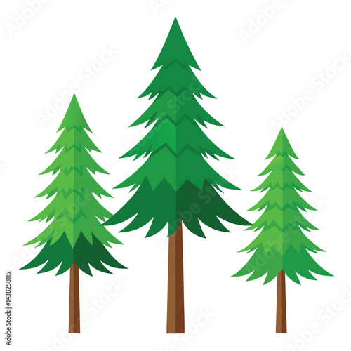 Spruce trees icon on white background 