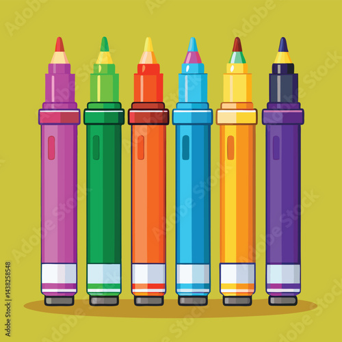 set of colored pencils
