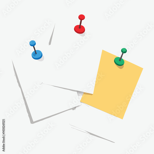 sticky note with push pin