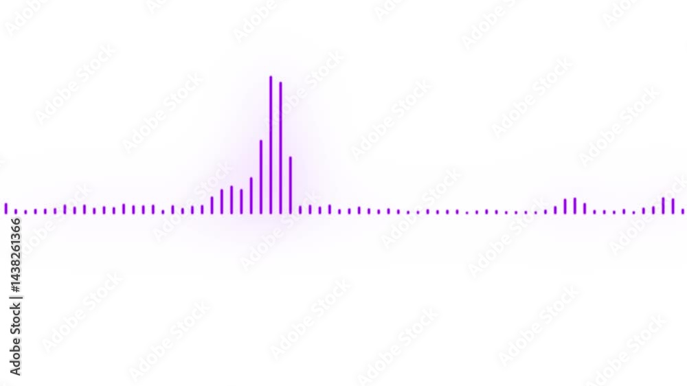 black video footage of audio visualizer on white background. Abstract music waves oscillation. Futuristic sound wave visualization. wave form Audio ,spectrum voice, Isolated on transparent background
