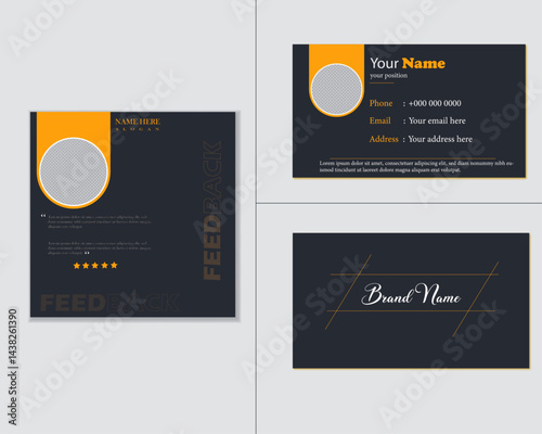 Business card and testimonial design Ai file