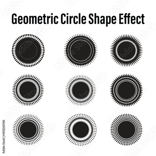Geometric abstract Circle Shape And Effects Bundle Set.