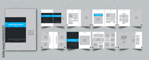 Photography Magazine Template layout cover page with 16 page design concept Accents	
