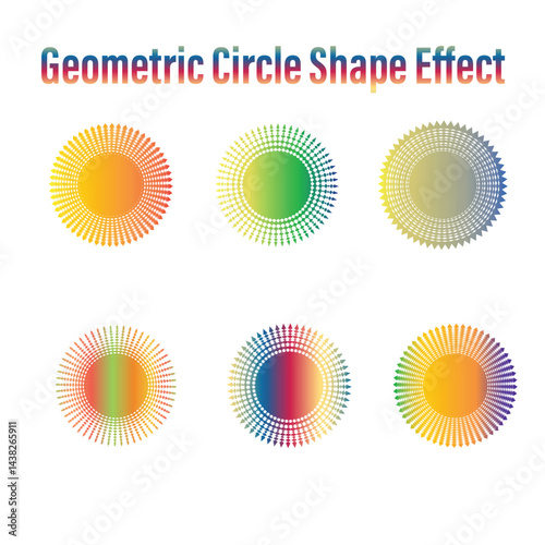 Geometric abstract Circle Shape And Effects Bundle Set.