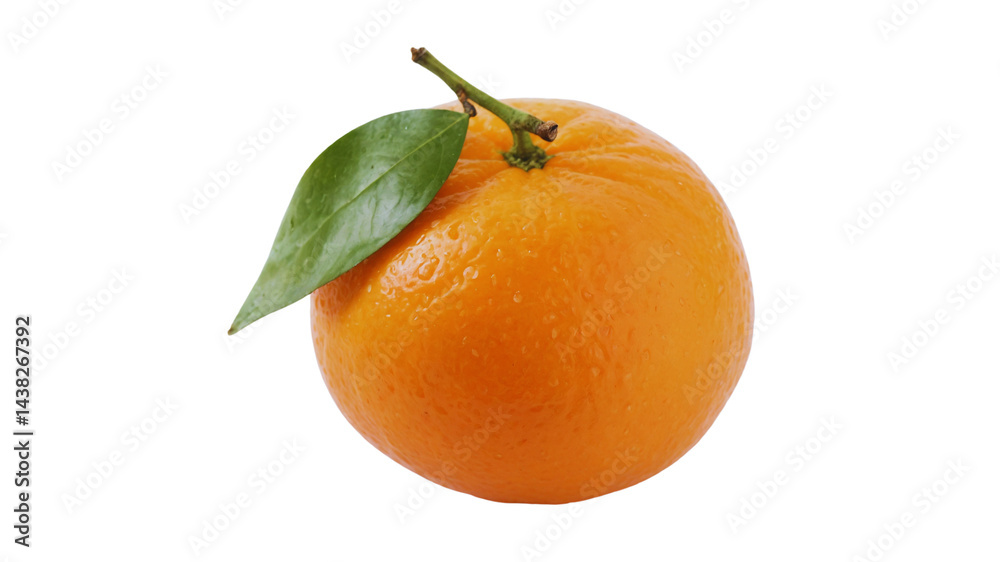 orange with green leaf orange with green leaf