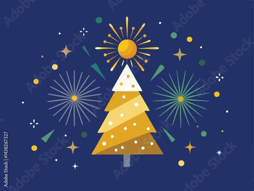 abstract christmas tree card vector illustration