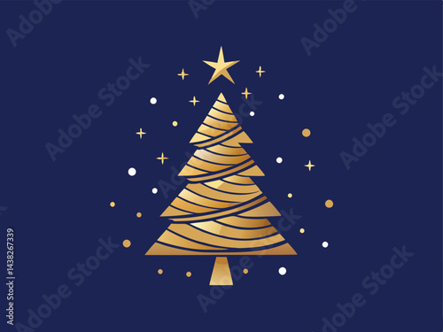 abstract christmas tree card vector illustration
