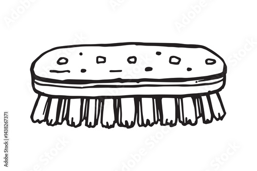 Scrub brush line art
