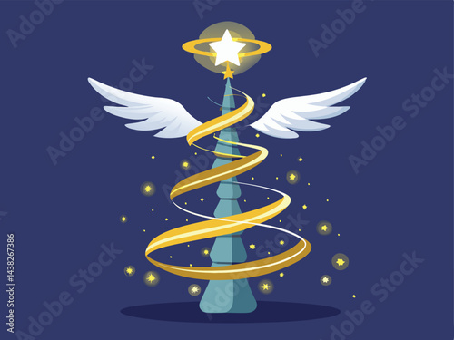 abstract christmas tree card vector illustration