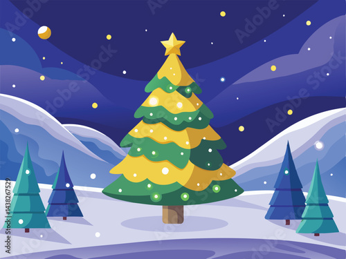 abstract christmas tree card vector illustration