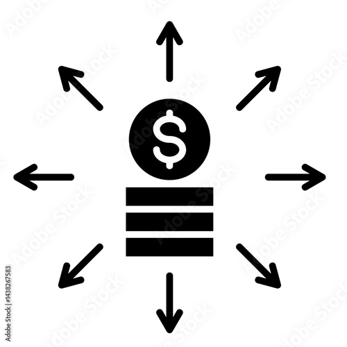 Cost Breakdown  Icon Element For Design	