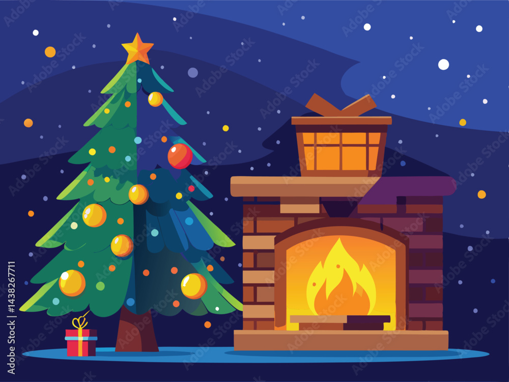 Fototapeta premium abstract christmas tree card vector illustration