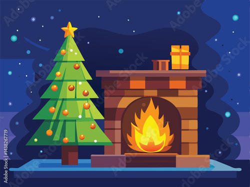 abstract christmas tree card vector illustration