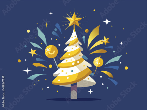abstract christmas tree card vector illustration
