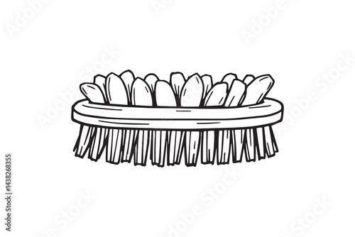 Scrub brush line art