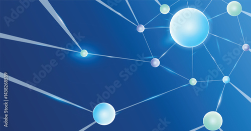 Futuristic Glowing Particles in Quantum Field Illustration in Vector Art