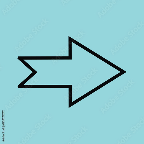 Abstract Arrow Outline with Zigzag Design