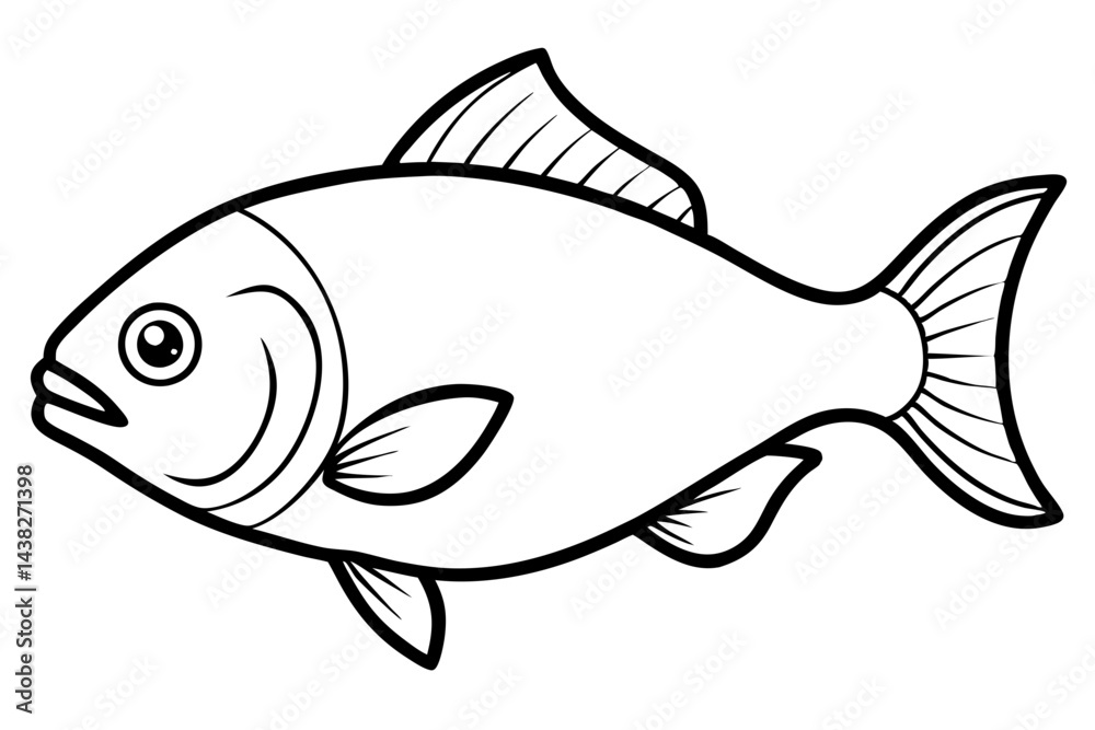 Fototapeta premium Abstract Piranha Linework