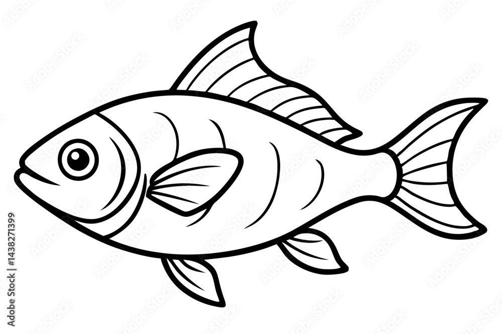 Abstract Piranha Linework Abstract Piranha Linework