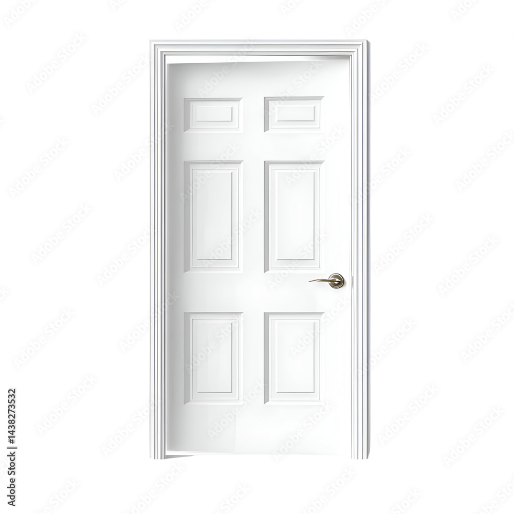 Simple white door with classic design Simple white door with classic design
