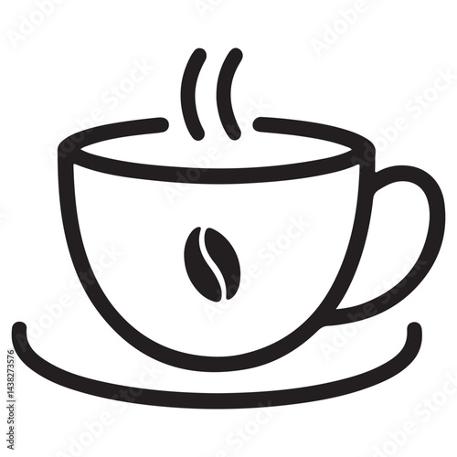 coffee cup logo design icon minimal vector art illustration on a white background.
