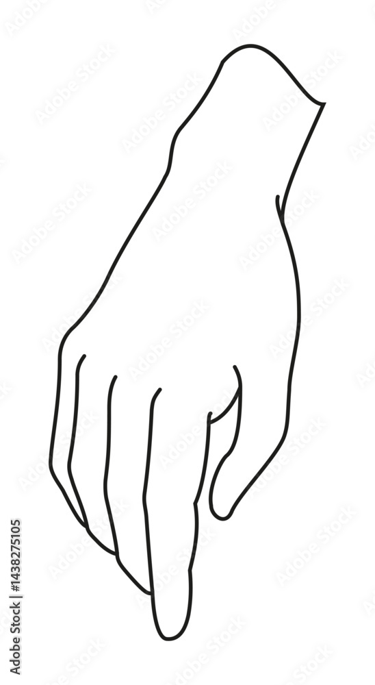 The human hand. Hand gesture with palm. EPS 10 vector illustrations The human hand. Hand gesture with palm. EPS 10 vector illustrations