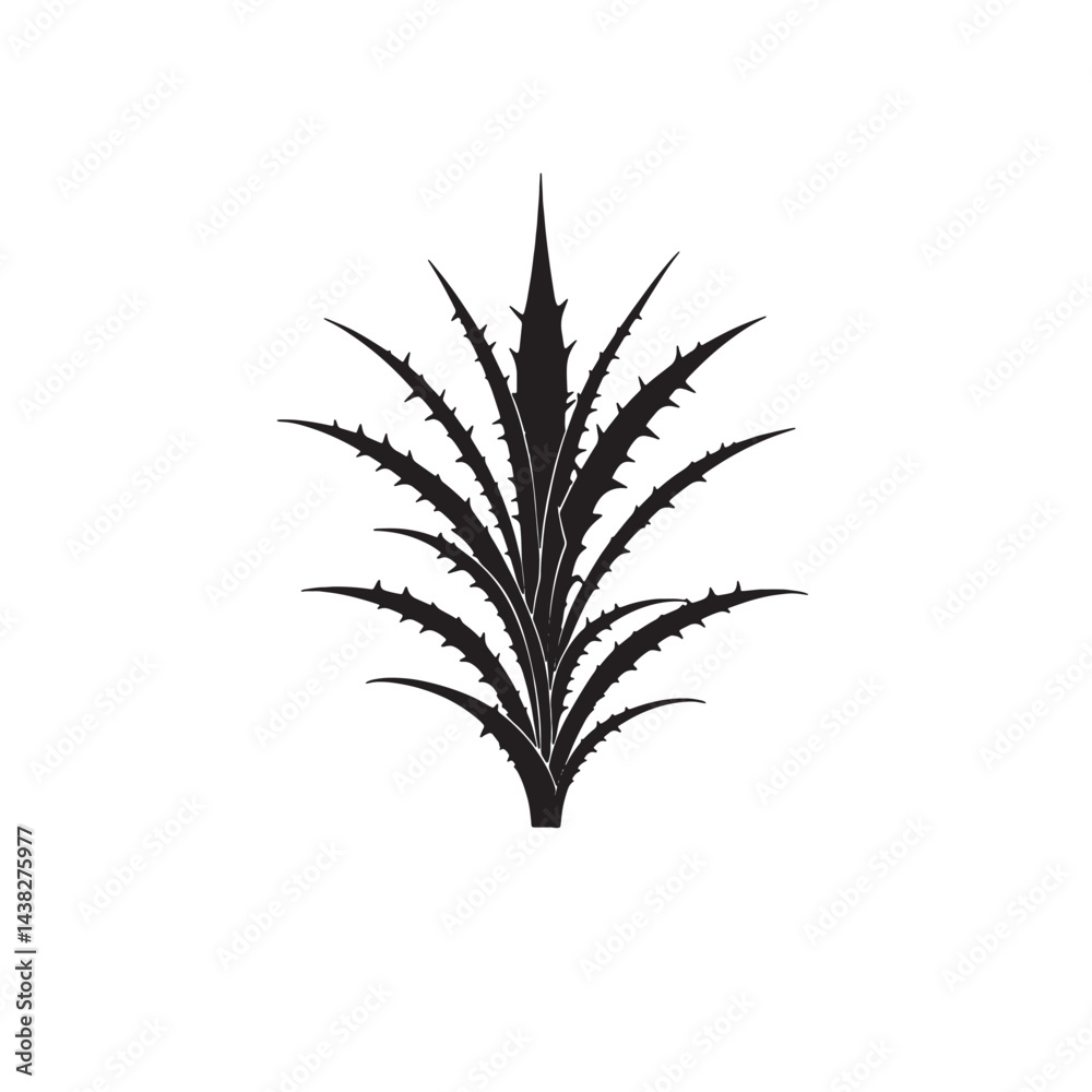 Naklejka premium Aloe Vera Tree Minimal Silhouette Art
