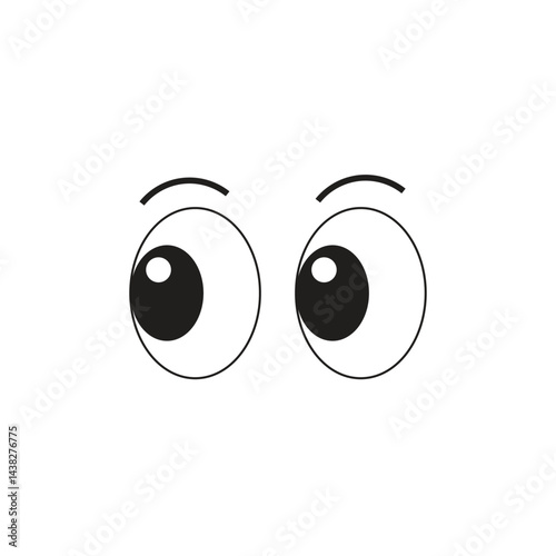 Cute cartoon eye expression vector illustration.