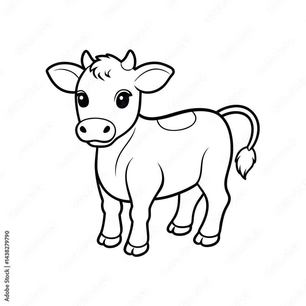 Baby Cow Sketch Vector Illustration Baby Cow Sketch Vector Illustration