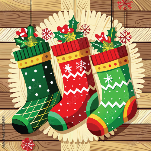 christmas socks vector illustration