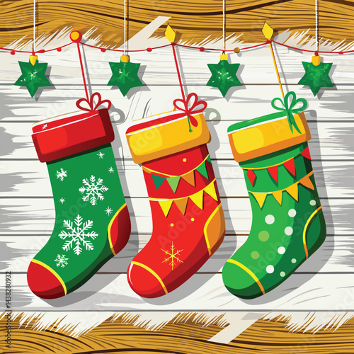 christmas socks vector illustration