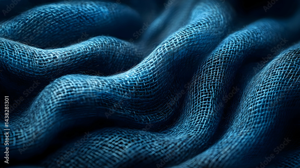Fototapeta premium Abstract Blue Fabric Texture Background