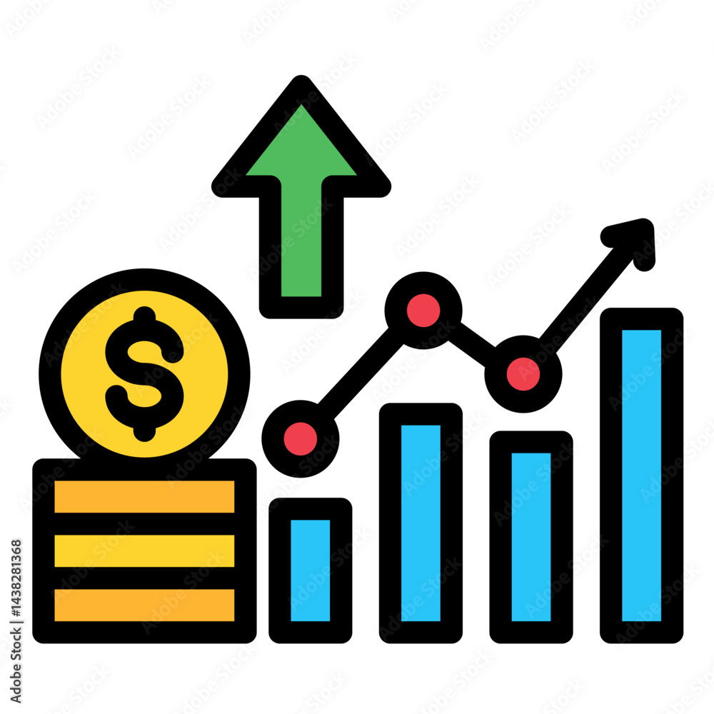 Spending Graph Icon Element For Design Spending Graph Icon Element For Design