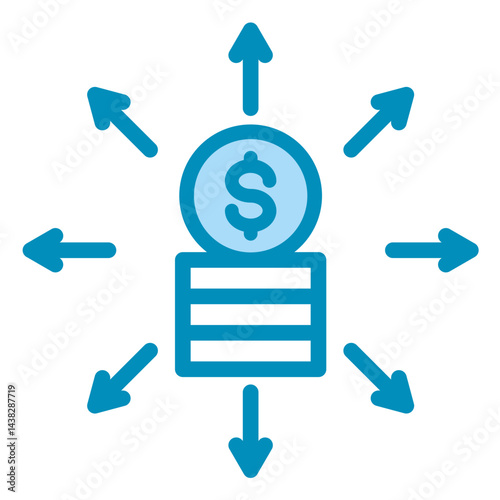Cost Breakdown  Icon Element For Design	